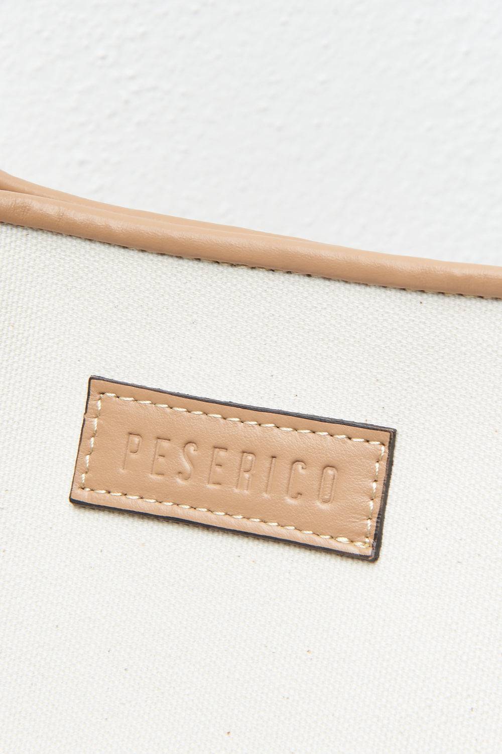 Peserico Borsa shopping in tessuto canvas e inserti in pelle Solo un giorno rimasto