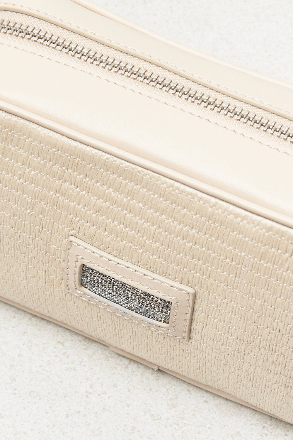 Peserico Borsa crossbody in vera pelle e tessuto Super sconto