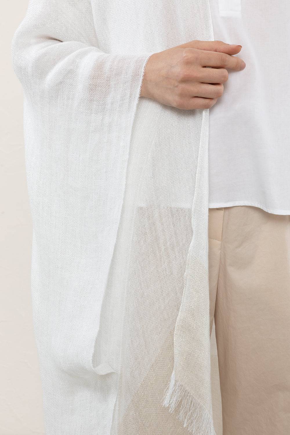 Peserico Stola a kimono in lino, viscosa e lurex Officina