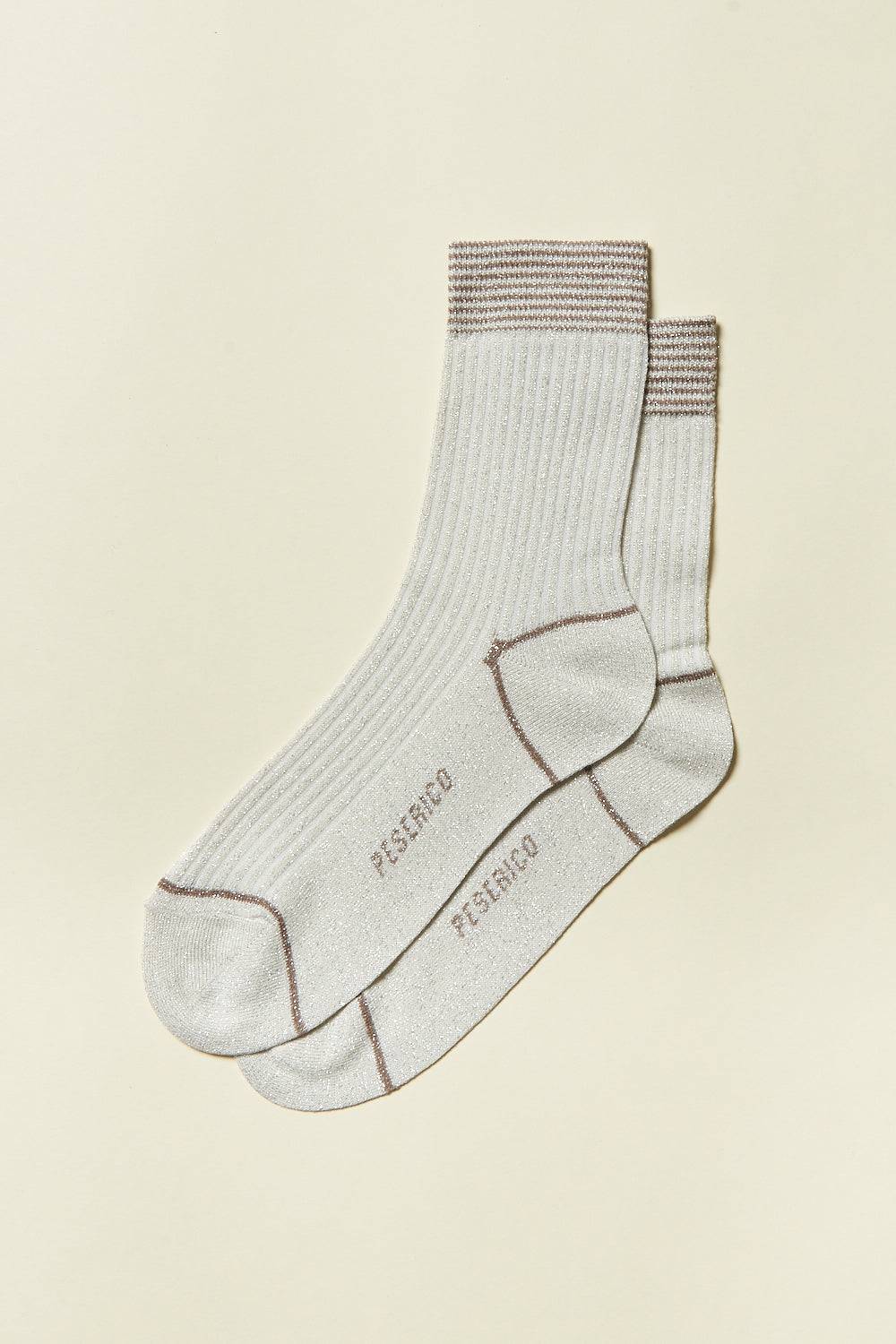 Peserico Calza mezza gamba in filato di cotone lurex Esporta salva