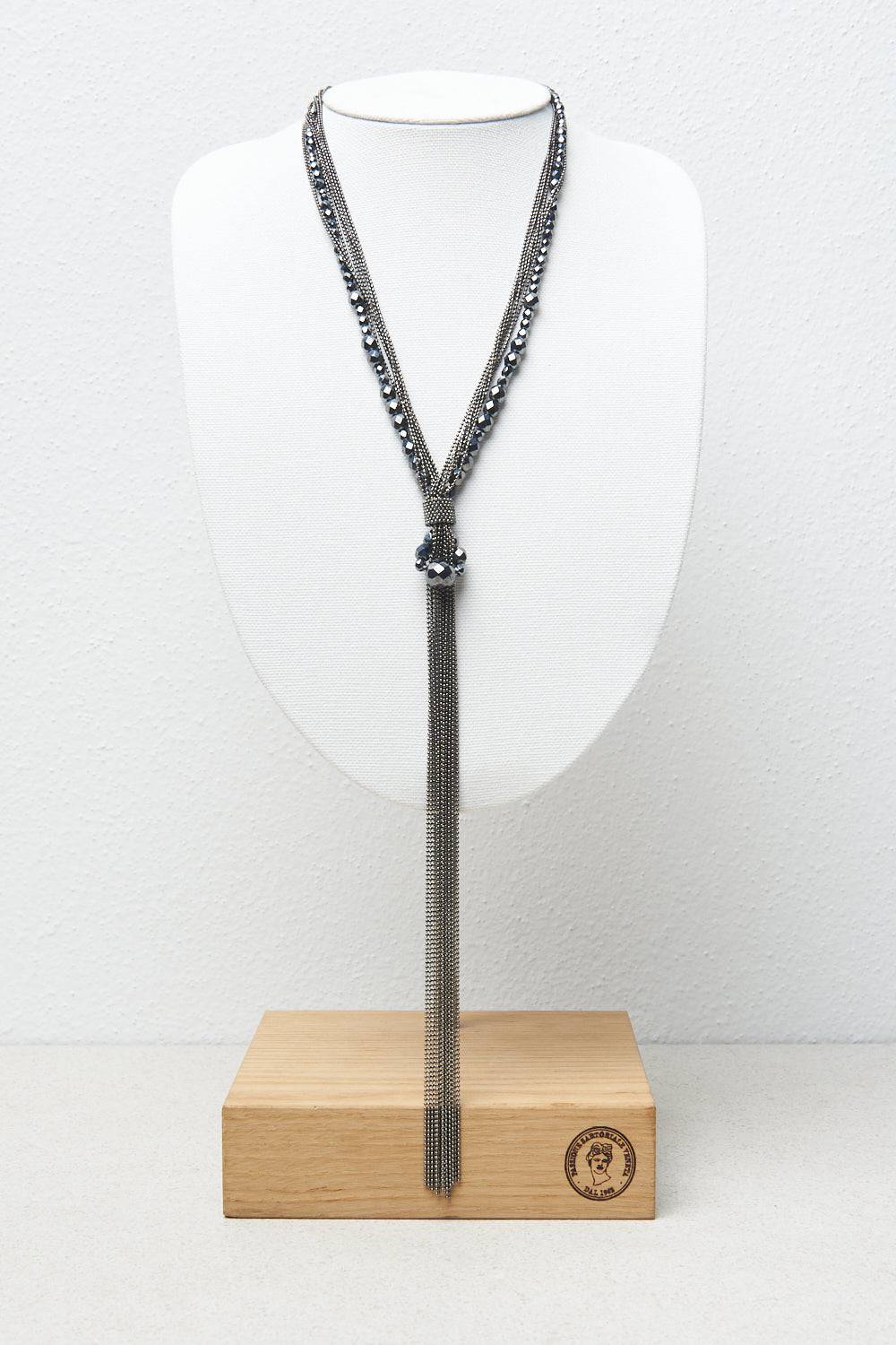 Peserico Collana lunga cravattino in demi-cristalli e Punto Luce