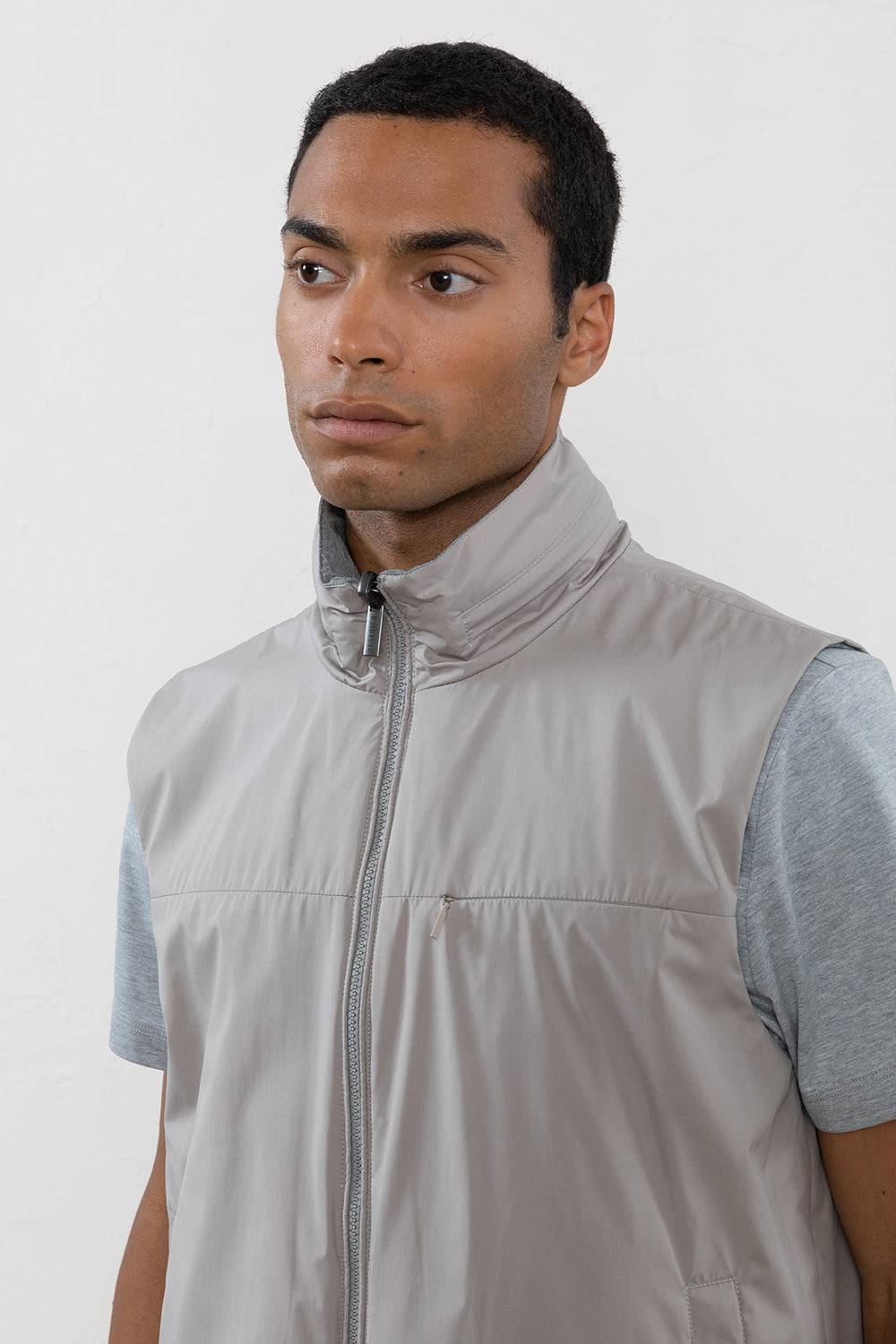 Peserico Gilet reversibile in microfibra tecnica con jersey Online