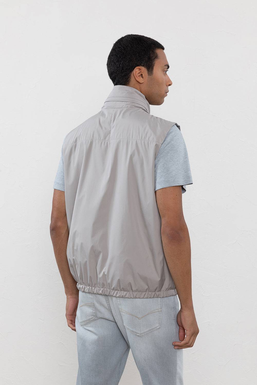 Peserico Gilet reversibile in microfibra tecnica con jersey Online