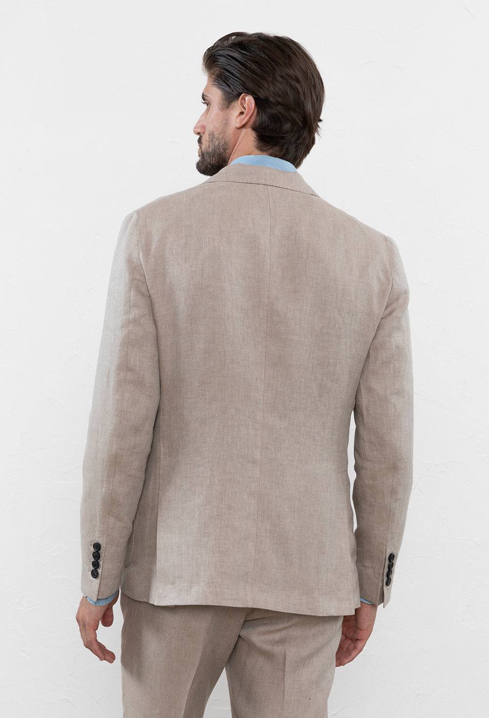 Peserico Blazer monopetto in puro lino Chevron Vendita Calda