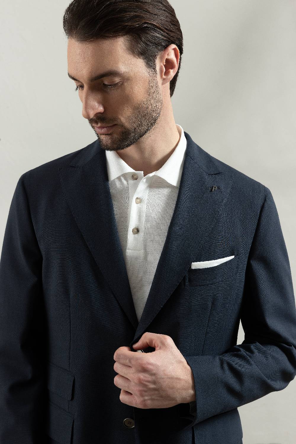 Peserico Blazer monopetto in tela in misto lana comfort Vendita Economica