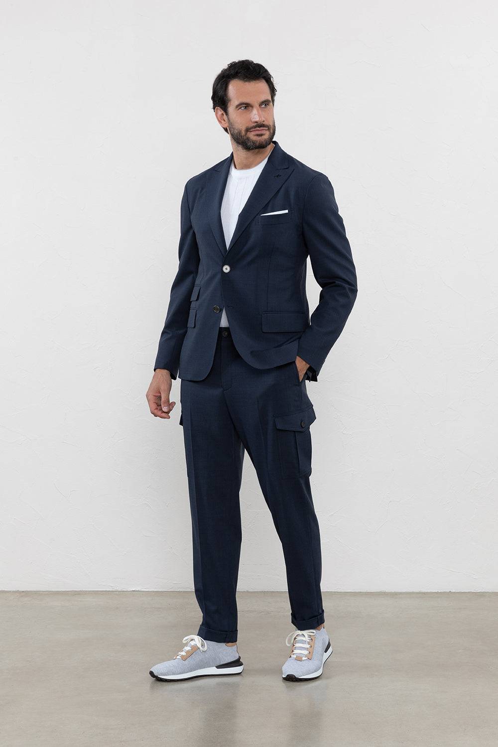 Peserico Blazer monopetto in tela in misto lana comfort Vendita Economica