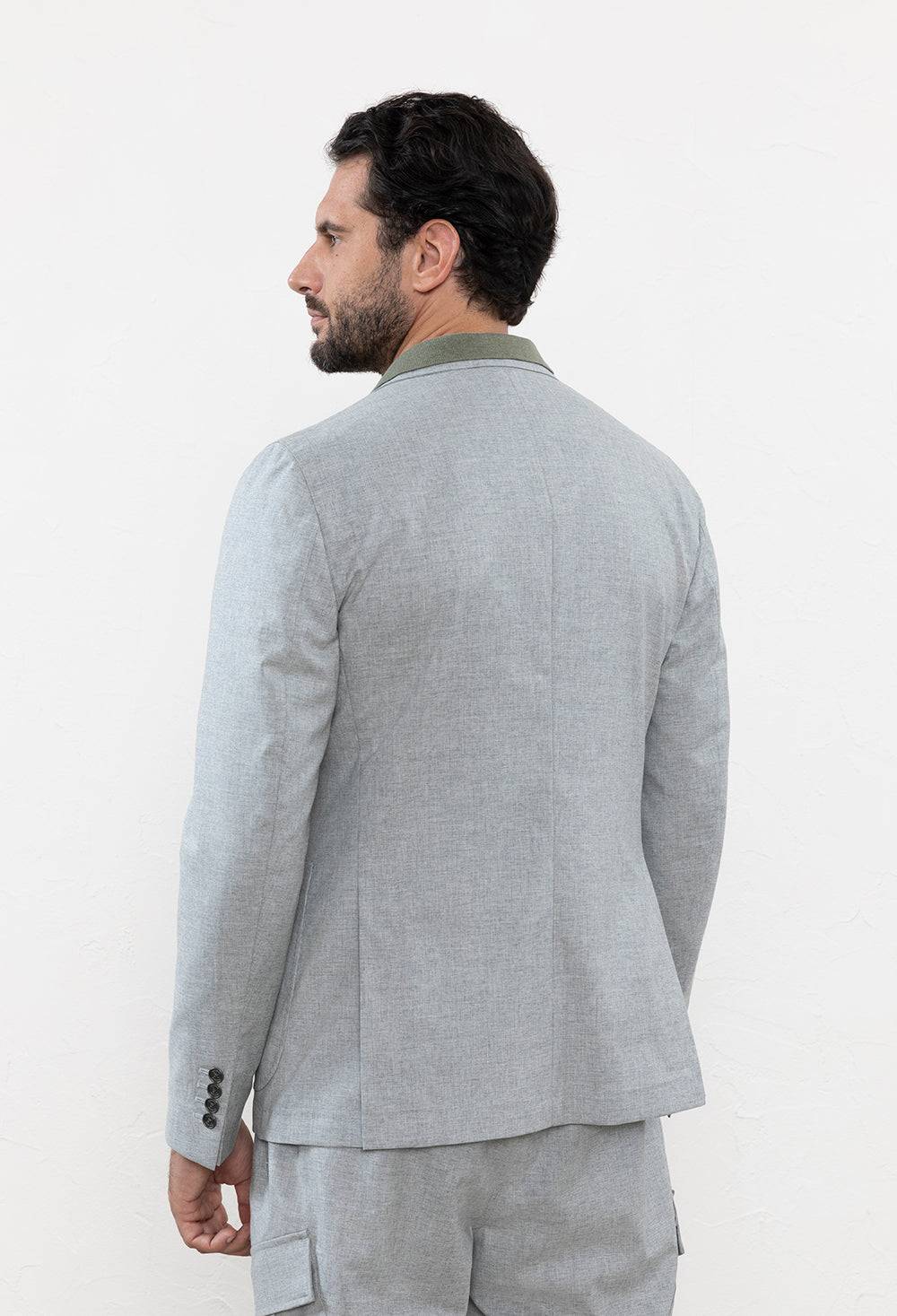 Peserico Blazer monopetto fila fil in lana seta e cotone comfort Saldi Di Fabbrica