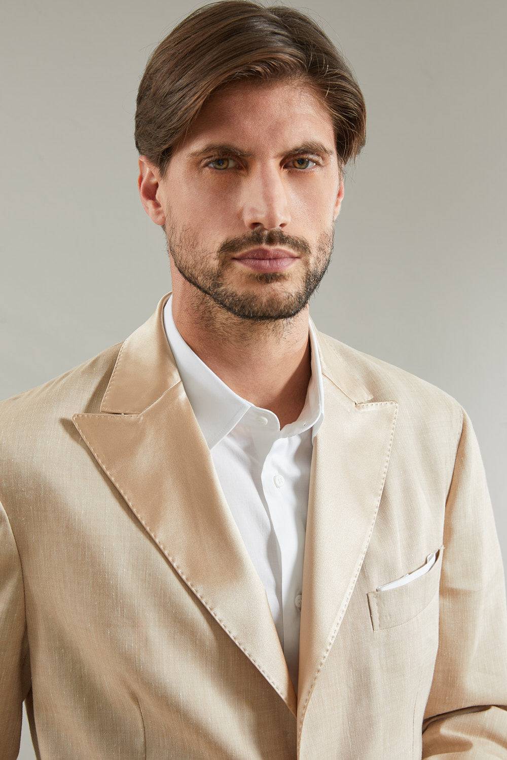 Peserico Blazer monopetto evening in lana lino "Estrato" Vendite Flash