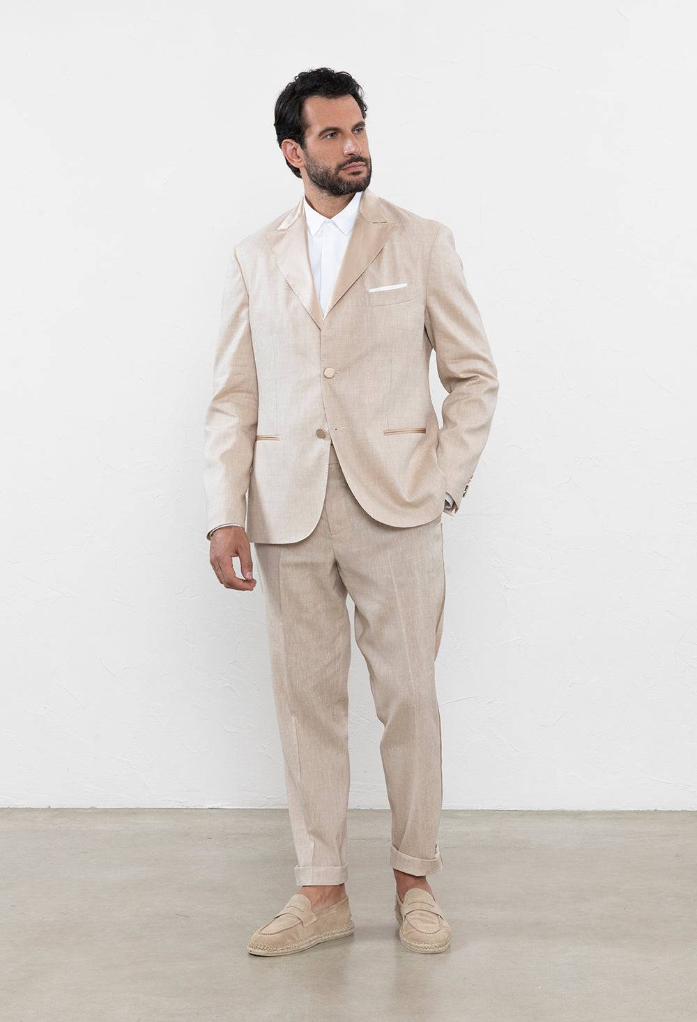 Peserico Blazer monopetto evening in lana lino "Estrato" Vendite Flash