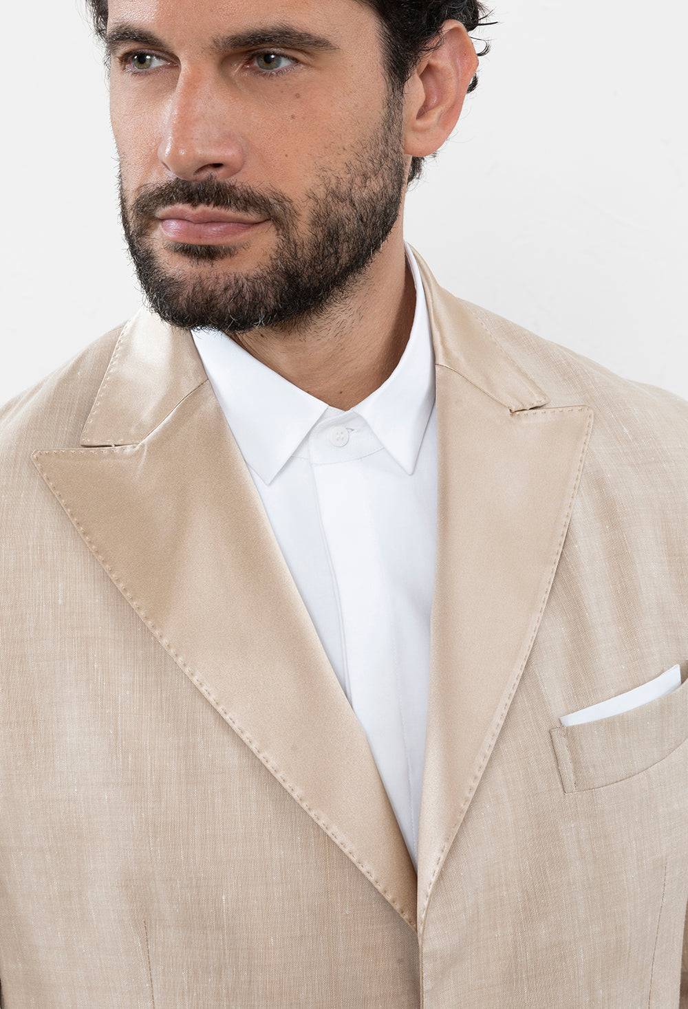 Peserico Blazer monopetto evening in lana lino "Estrato" Vendite Flash