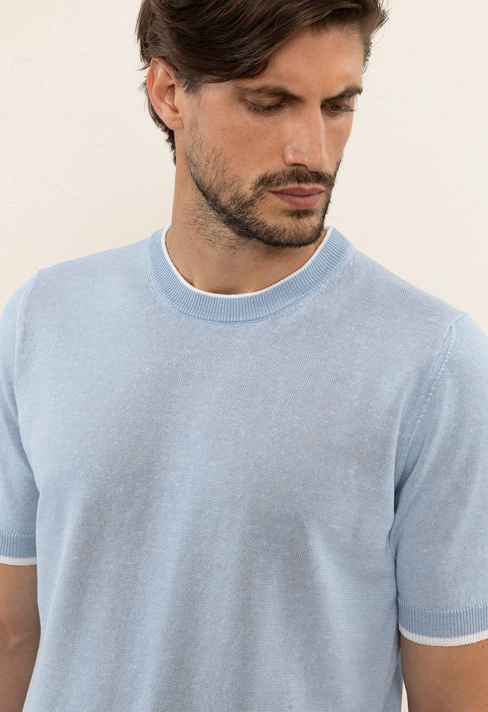 Peserico T-shirt in filato di lino e cotone crépe Moda