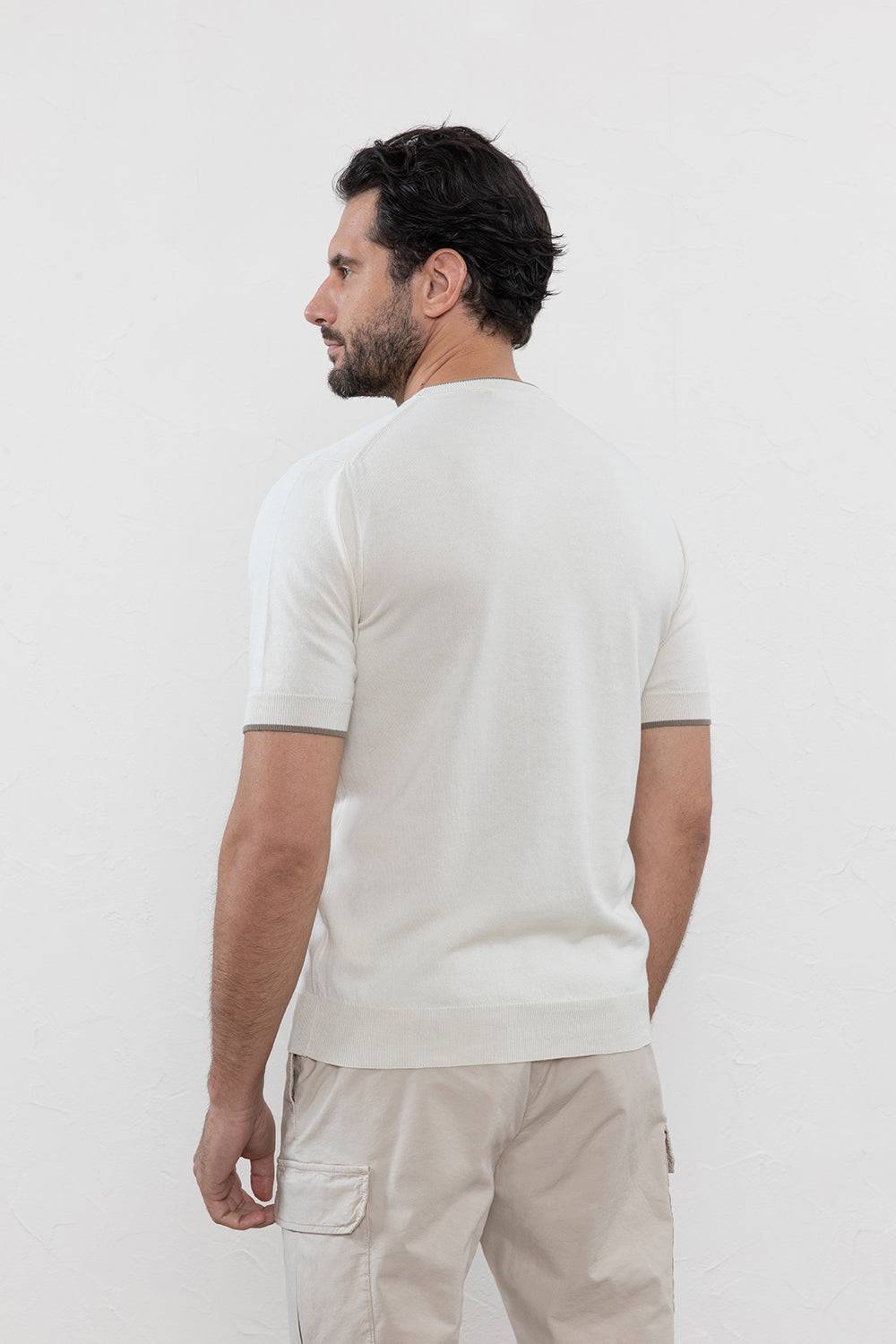 Peserico T-shirt in filato di puro cotone crépe Prezzo di fabbrica
