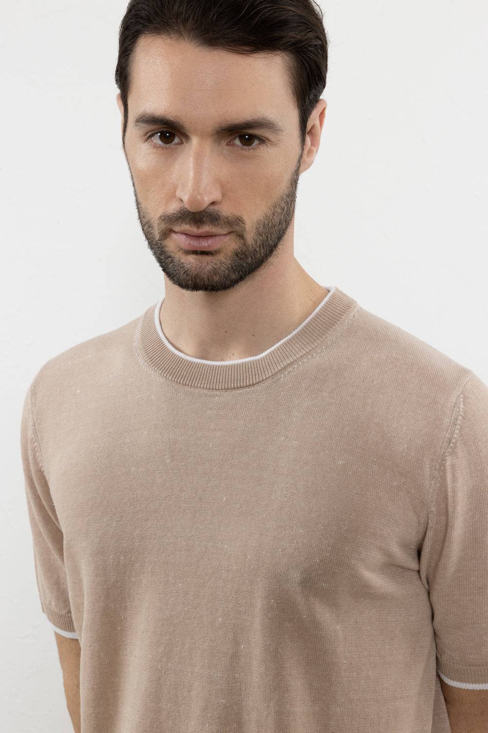 Peserico T-shirt in filato di lino e cotone crépe Fornitura limitata