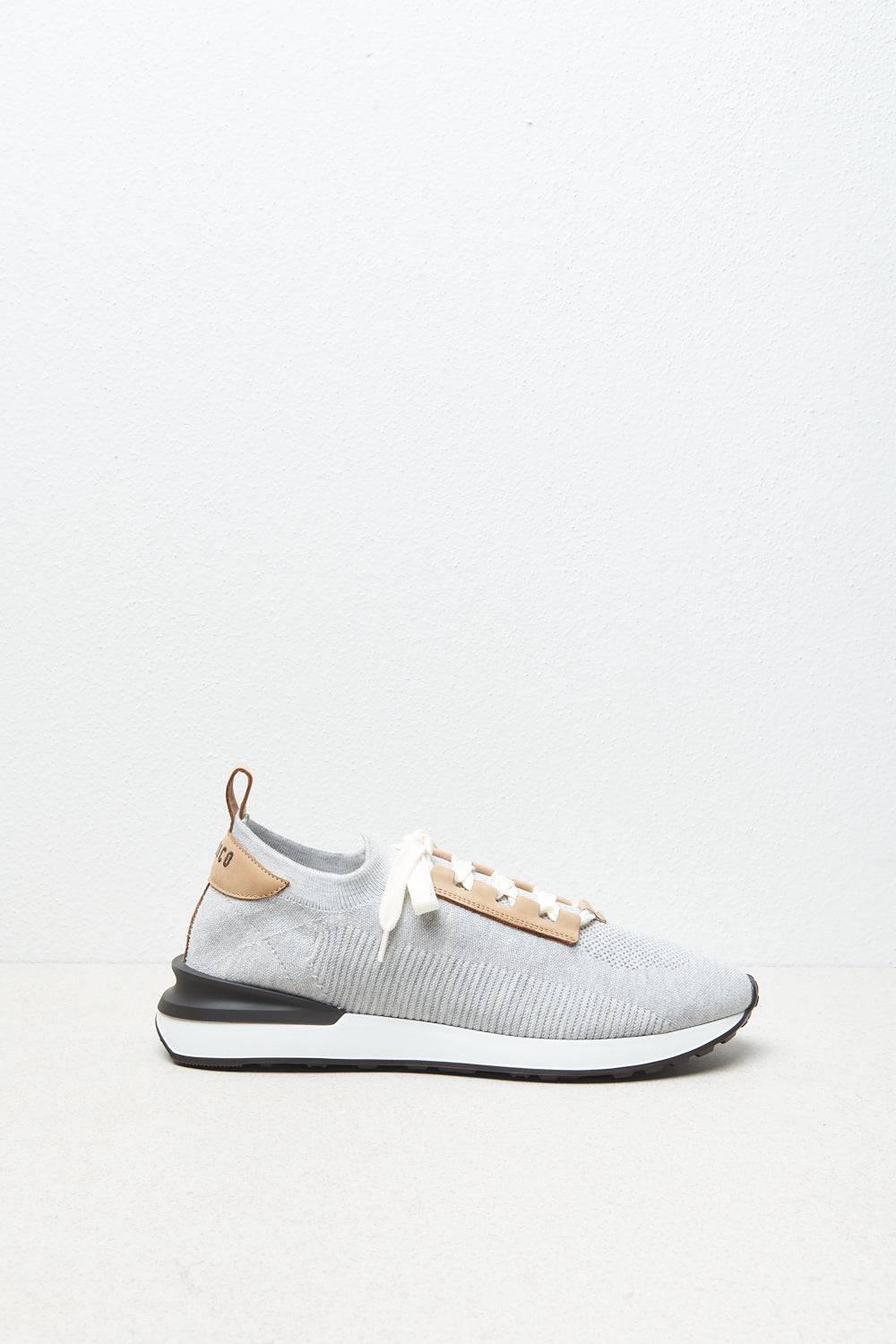 Peserico Sneaker in maglia e inserti in pelle nabuck Offerta Giorno del Papà