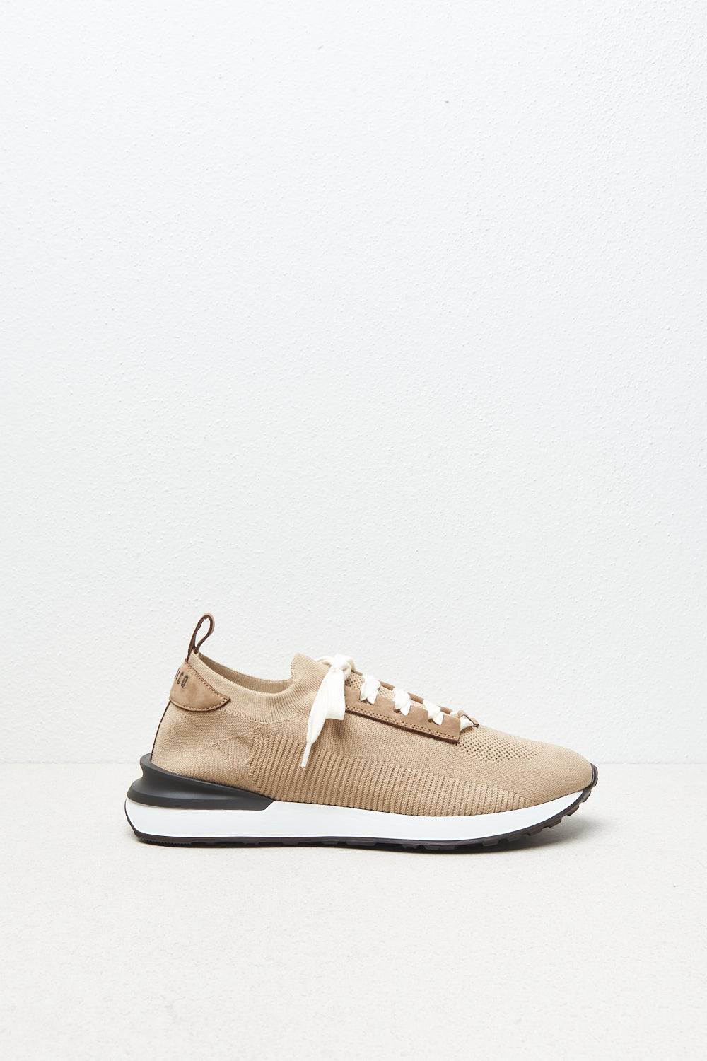 Peserico Sneaker in maglia e inserti in pelle nabuck Offerta San Valentino
