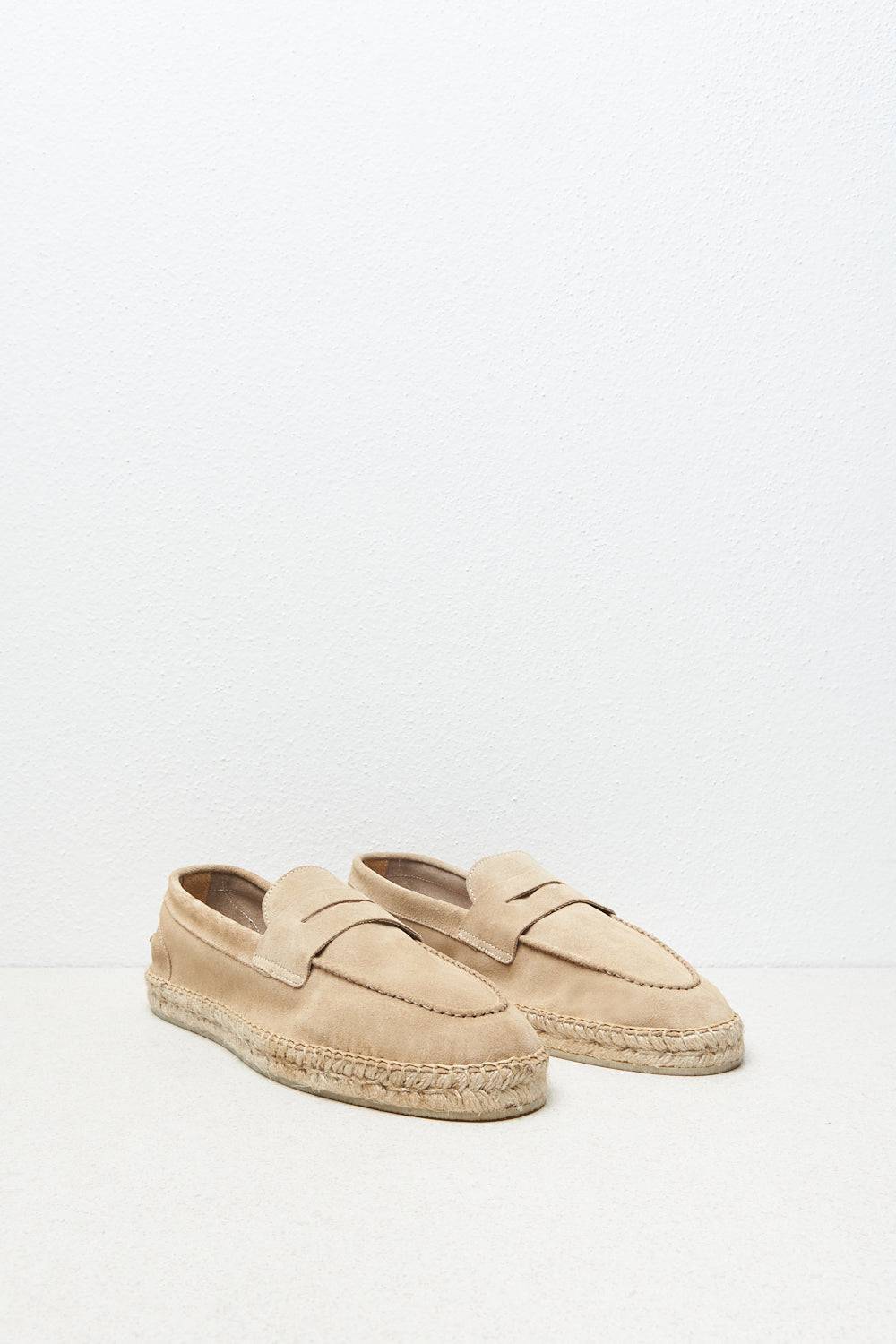 Peserico Mocassino espadrillas in pelle e juta