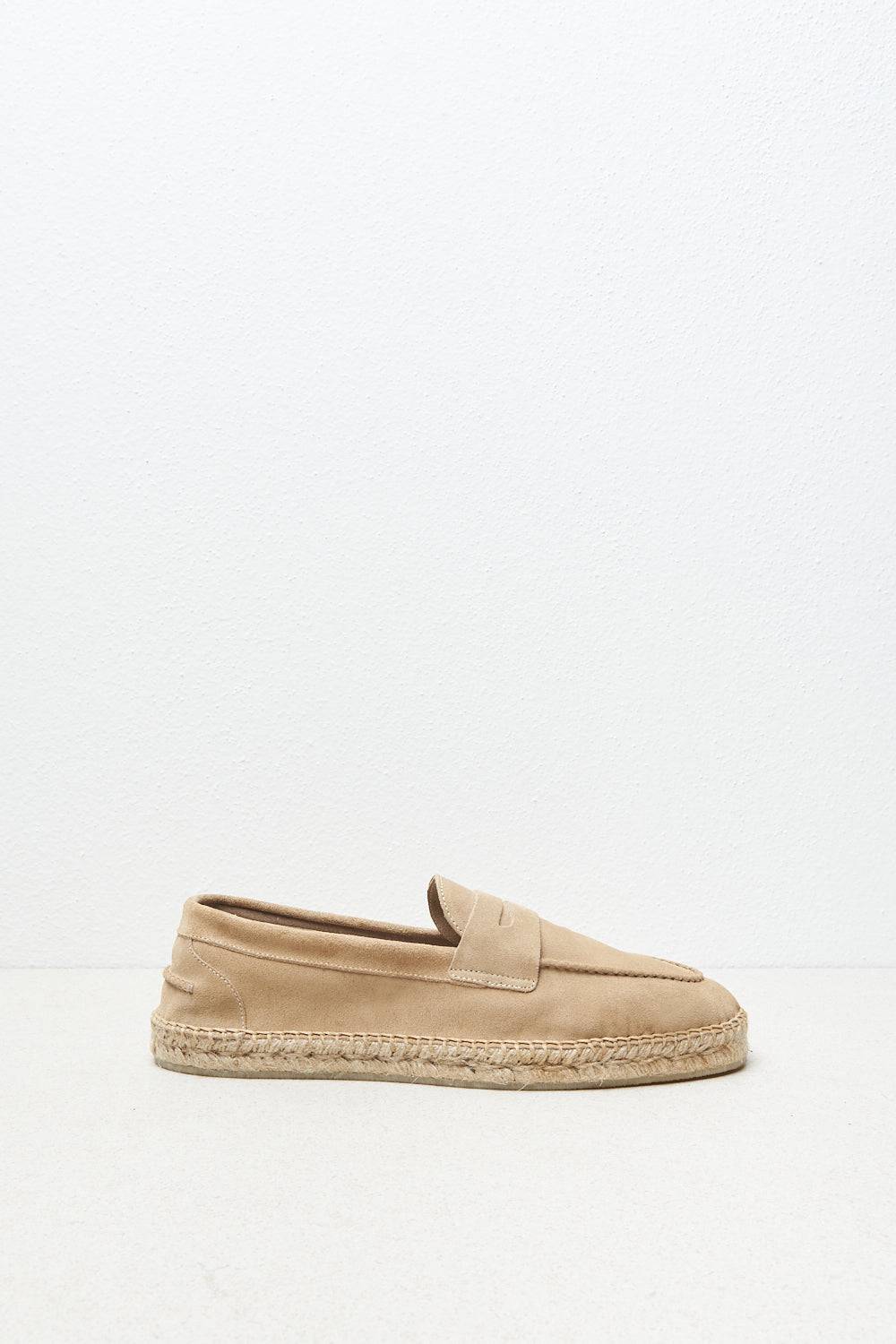 Peserico Mocassino espadrillas in pelle e juta Smaltimento dello stoccaggio