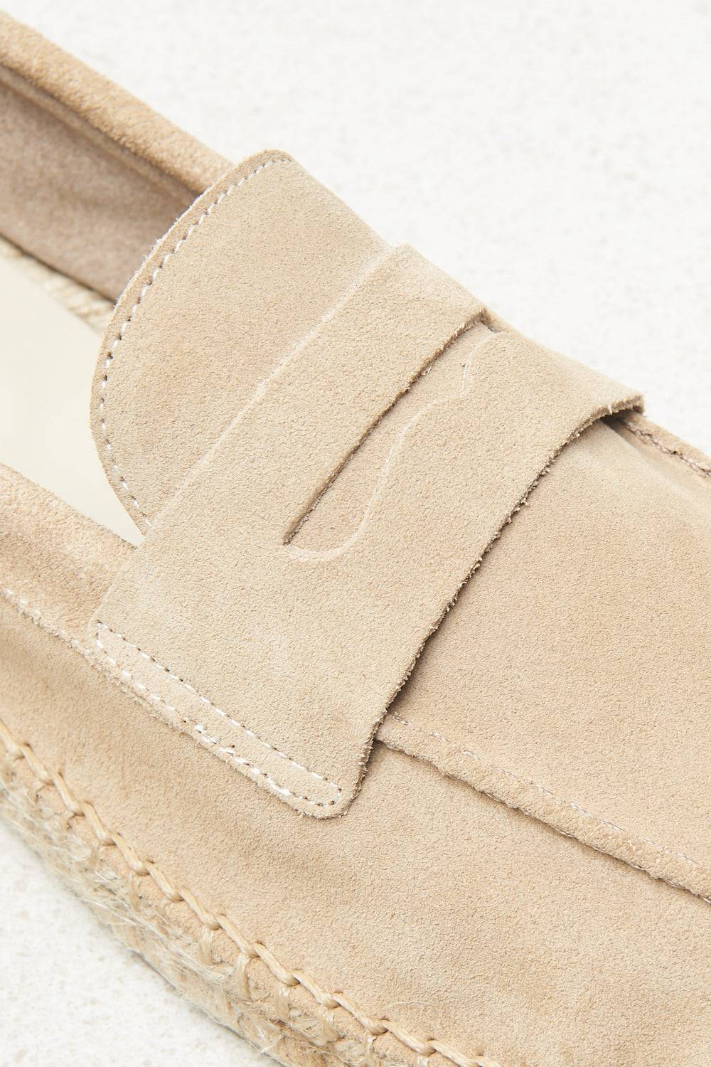 Peserico Mocassino espadrillas in pelle e juta Smaltimento dello stoccaggio