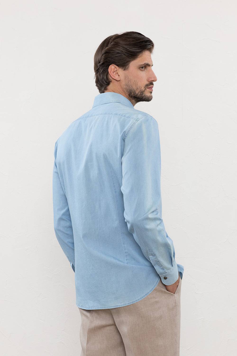 Peserico Camicia sportiva in leggero denim comfort Offerta temporanea