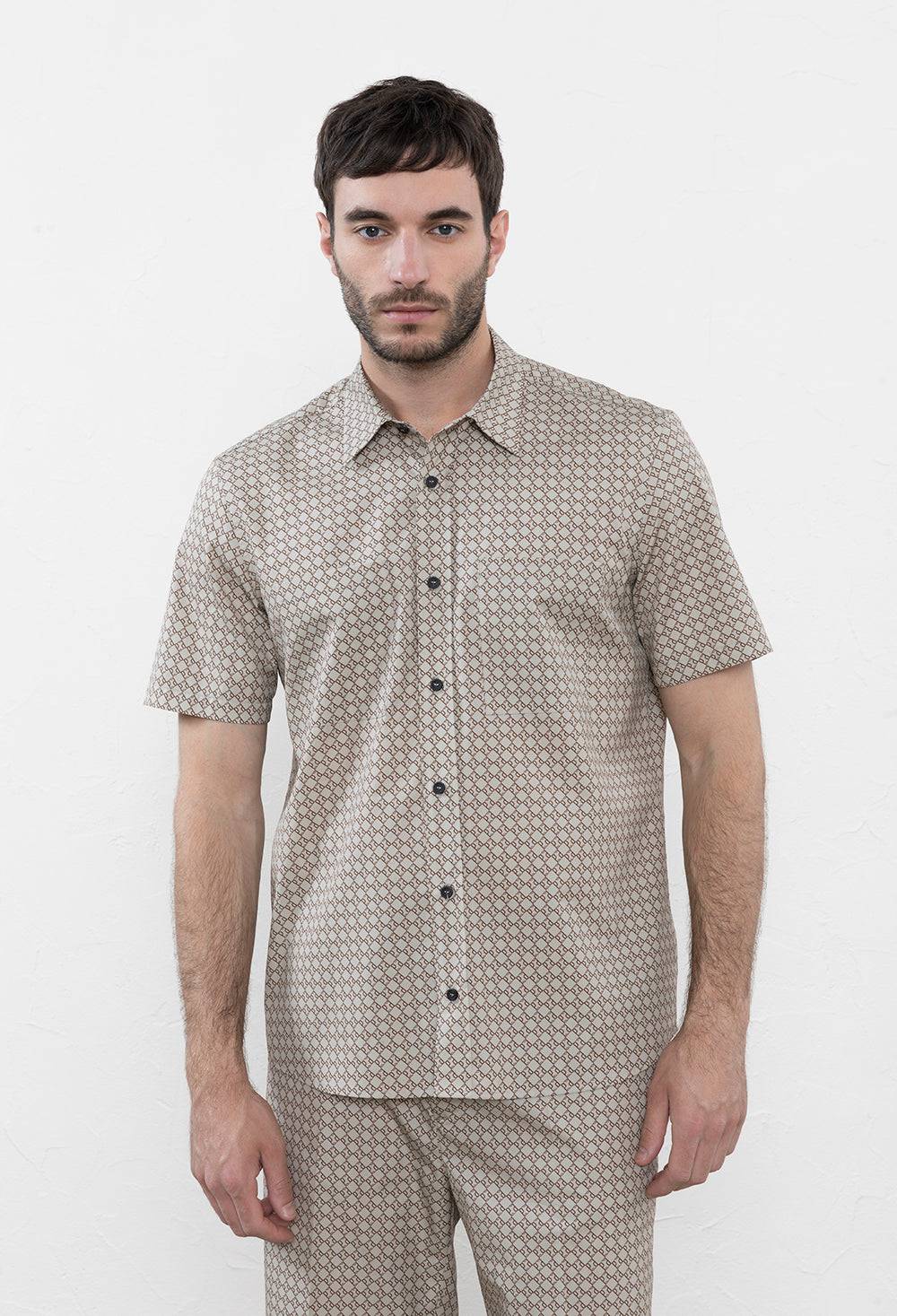 Peserico Camicia in popeline stampato Lightning offer