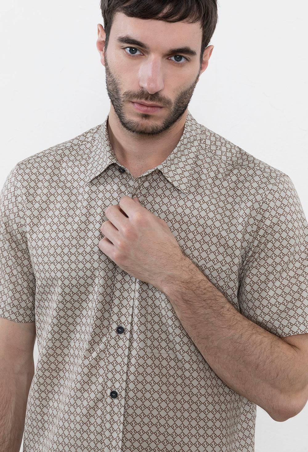 Peserico Camicia in popeline stampato Lightning offer