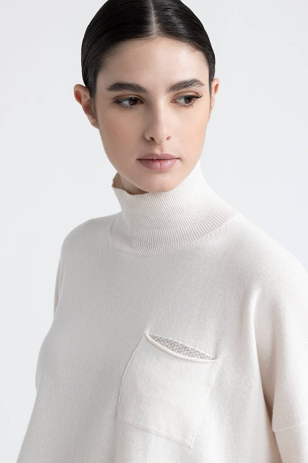 Peserico Maglia con collo a lupetto in lana, seta e cashmere Offerte giornaliere