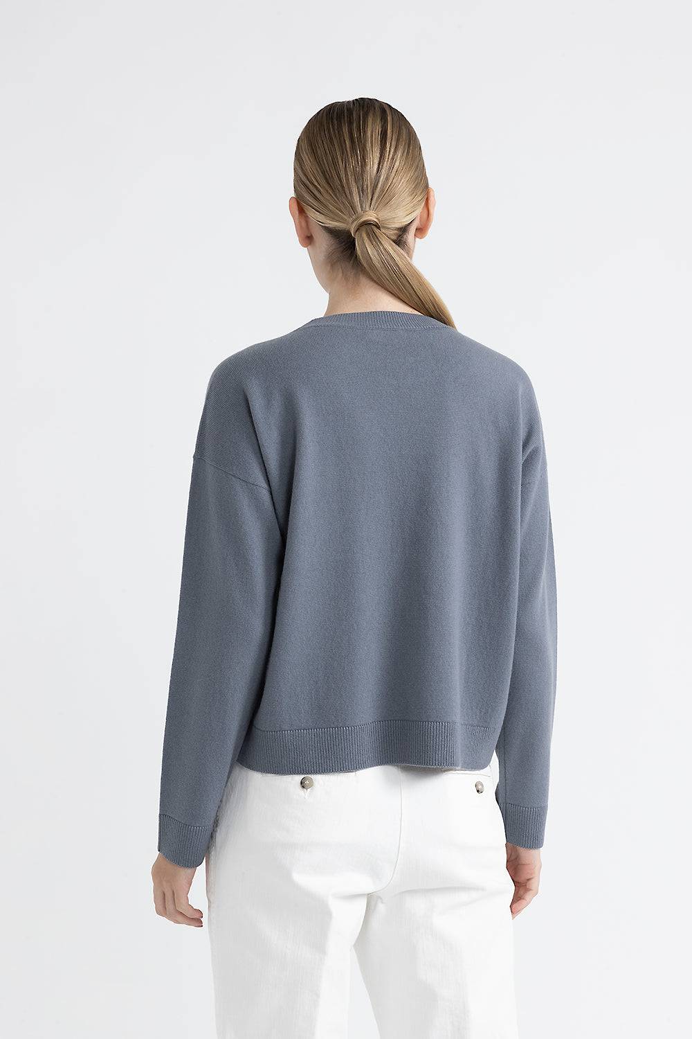 Peserico Maglia girocollo in rasato di lana, seta e cashmere Offerte speciali