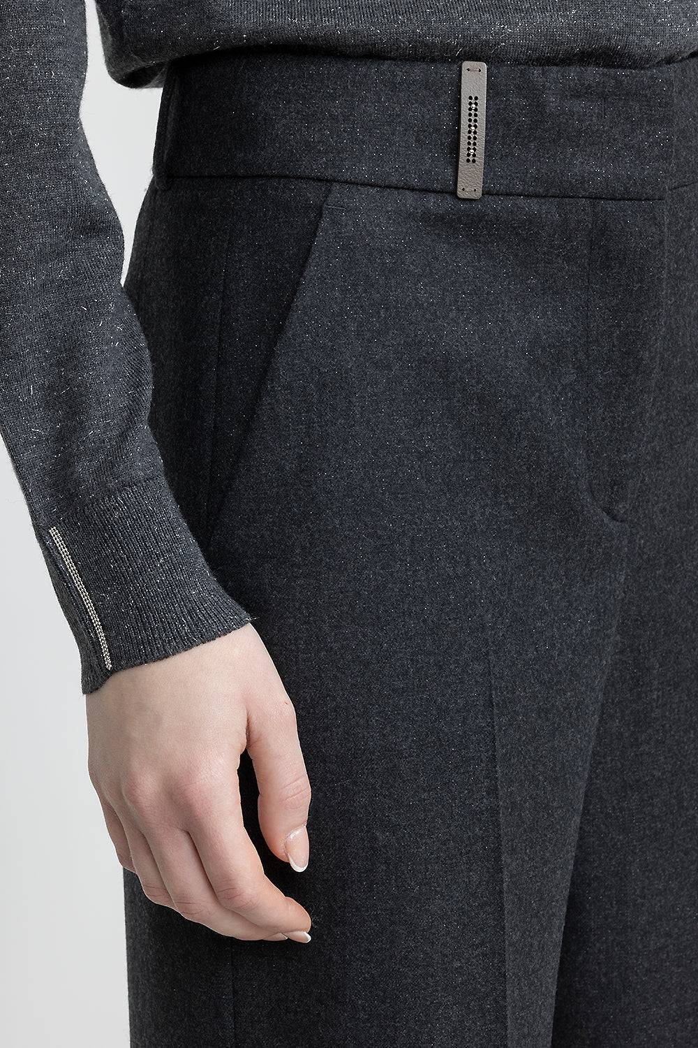 Peserico Pantalone classic tailored in flanella di lana lurex Latest stili