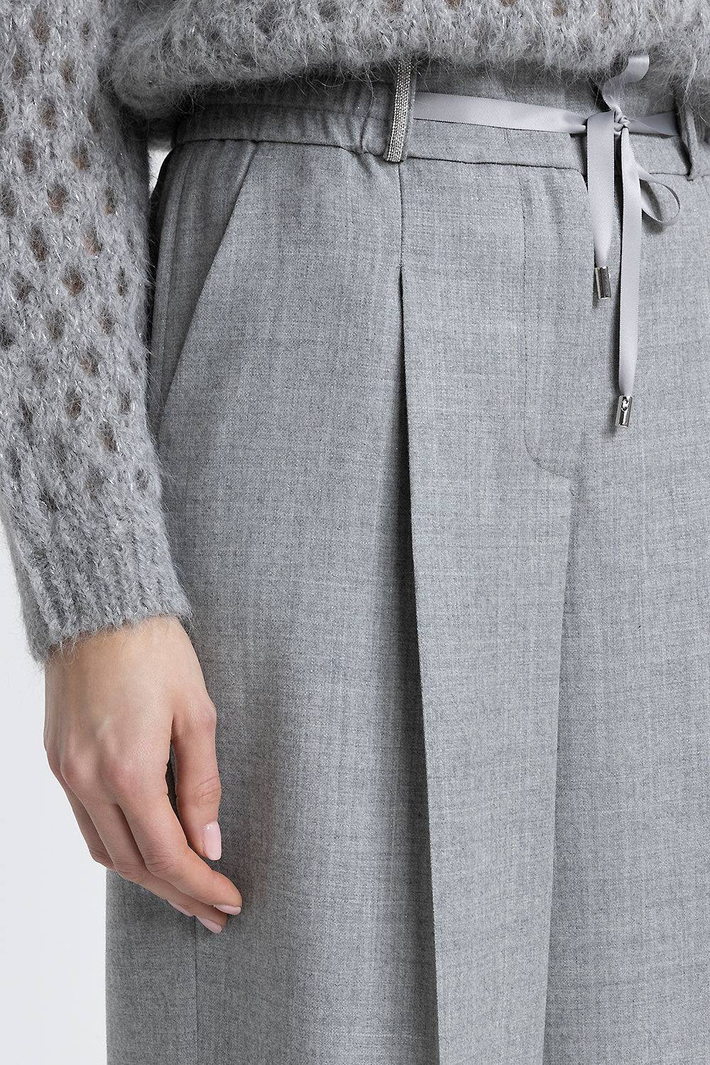 Peserico Pantalone palazzo in lana lurex Fino al 60% di sconto