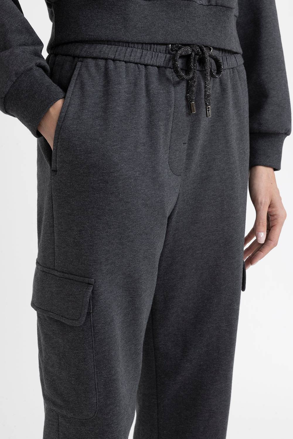 Peserico Pantalone cargo jogger in felpina di cotone Offerta speciale della fabbrica