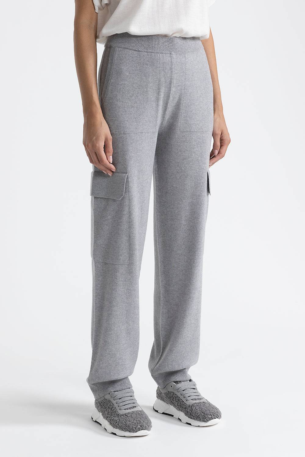 Peserico Pantalone baggy cargo in lana, seta e cashmere