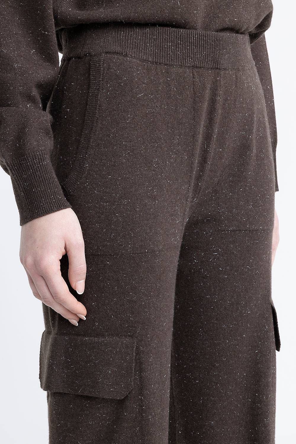 Peserico Pantalone baggy cargo in lana, seta, cashmere e lurex Enormi sconti