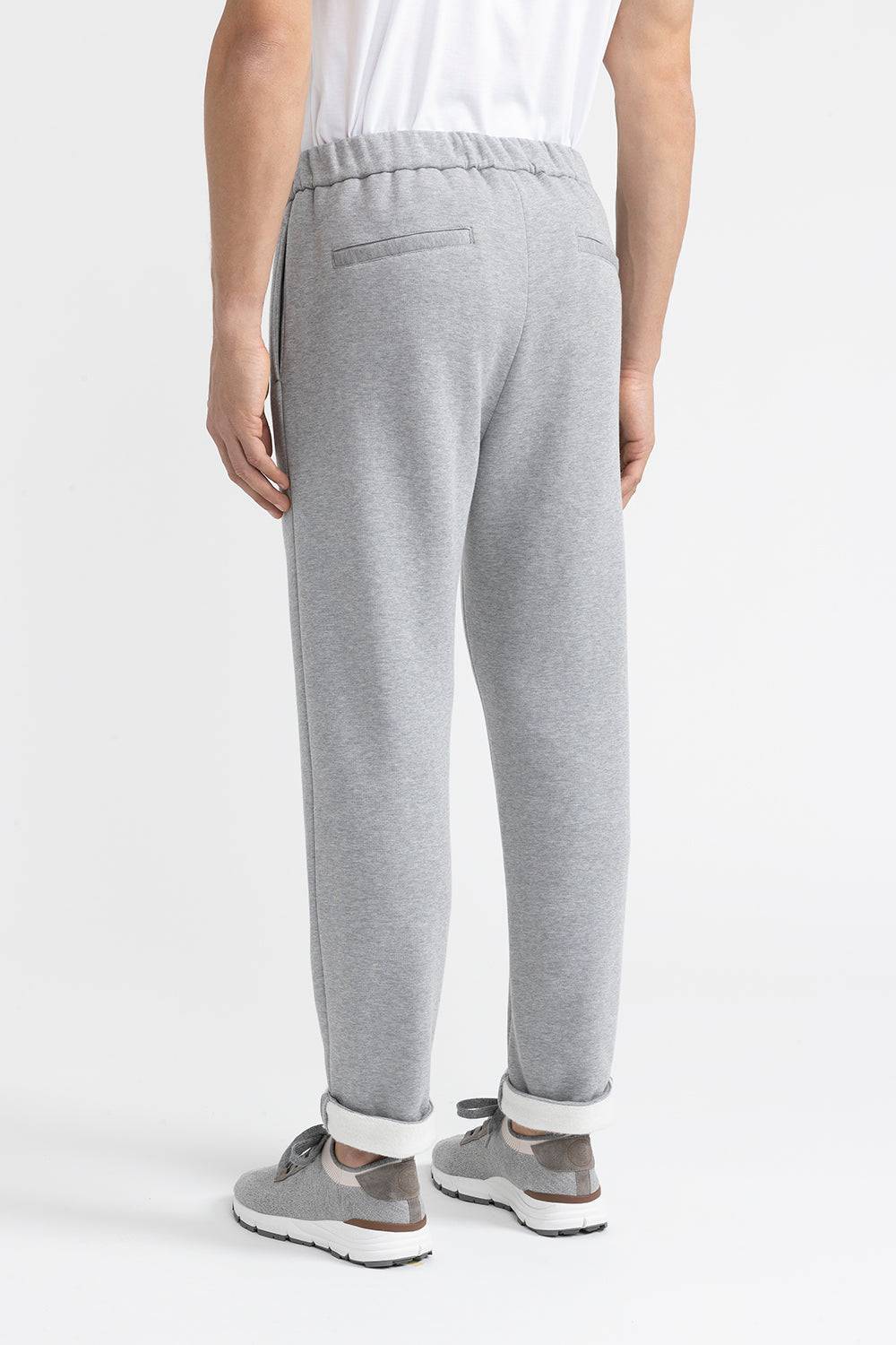 Peserico Pantalone jogger in felpa melange garzata di cotone Spedizione Gratuita
