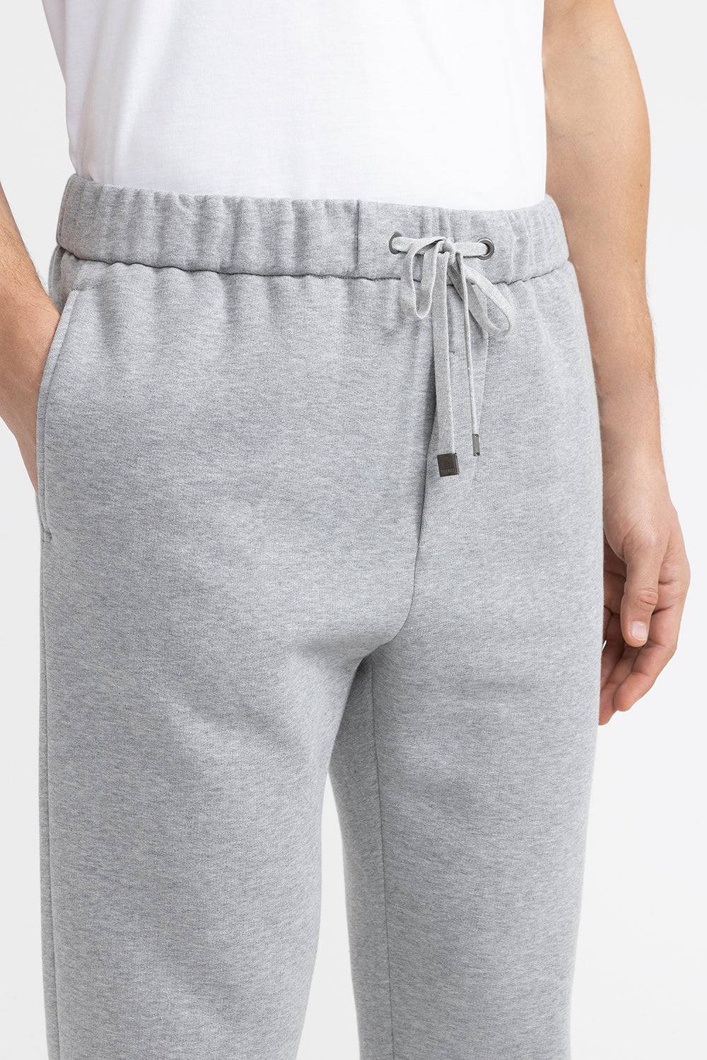 Peserico Pantalone jogger in felpa melange garzata di cotone Spedizione Gratuita