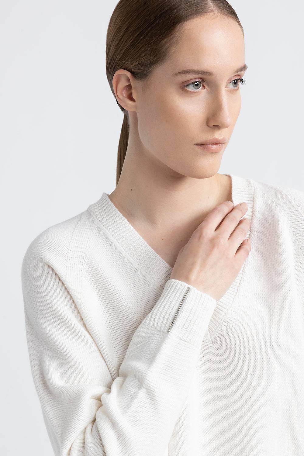 Peserico Maglia con scollo a V in lana, seta e cashmere Fino Al -60%