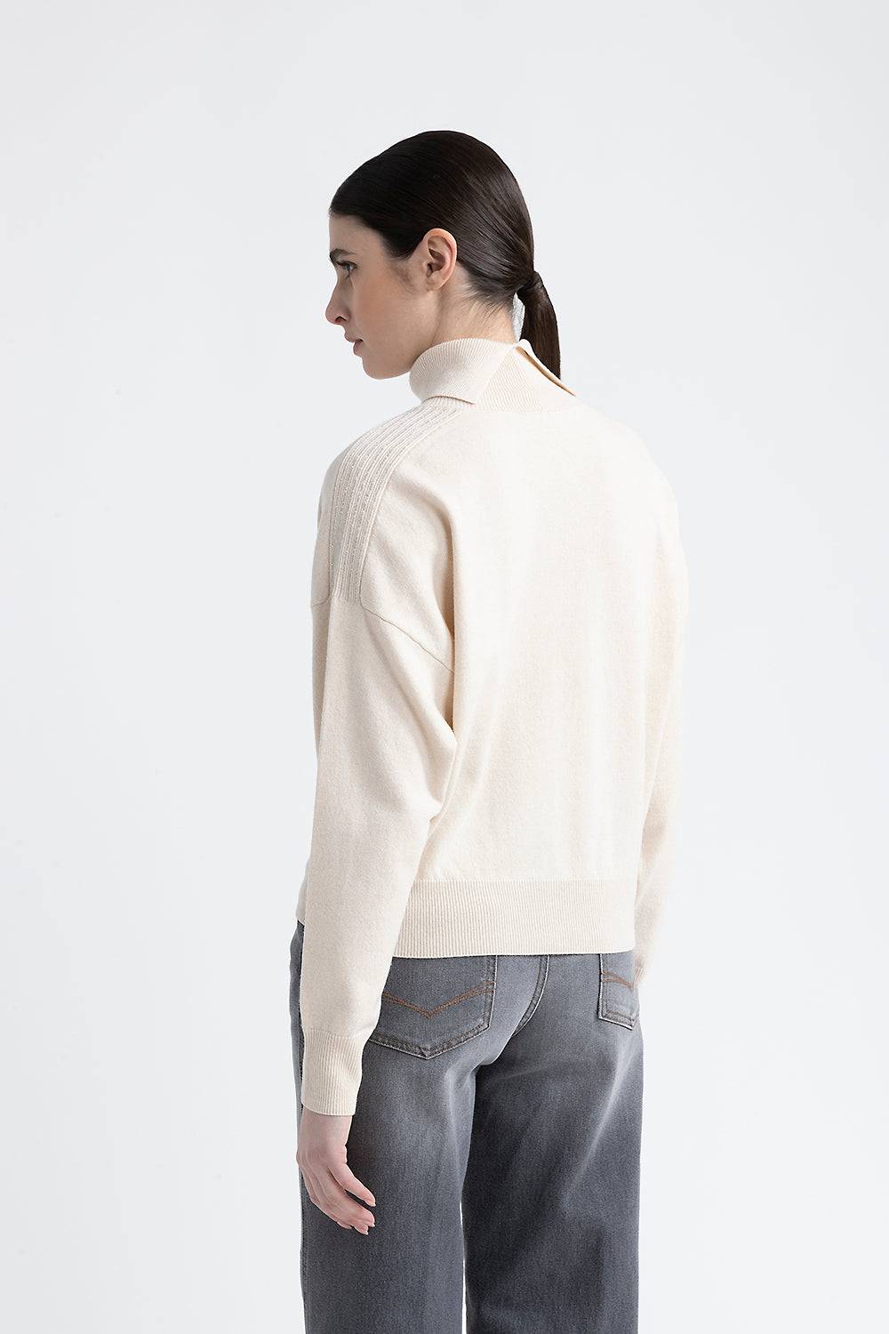 Peserico Maglia collo alto in lana, seta e cashmere Novità