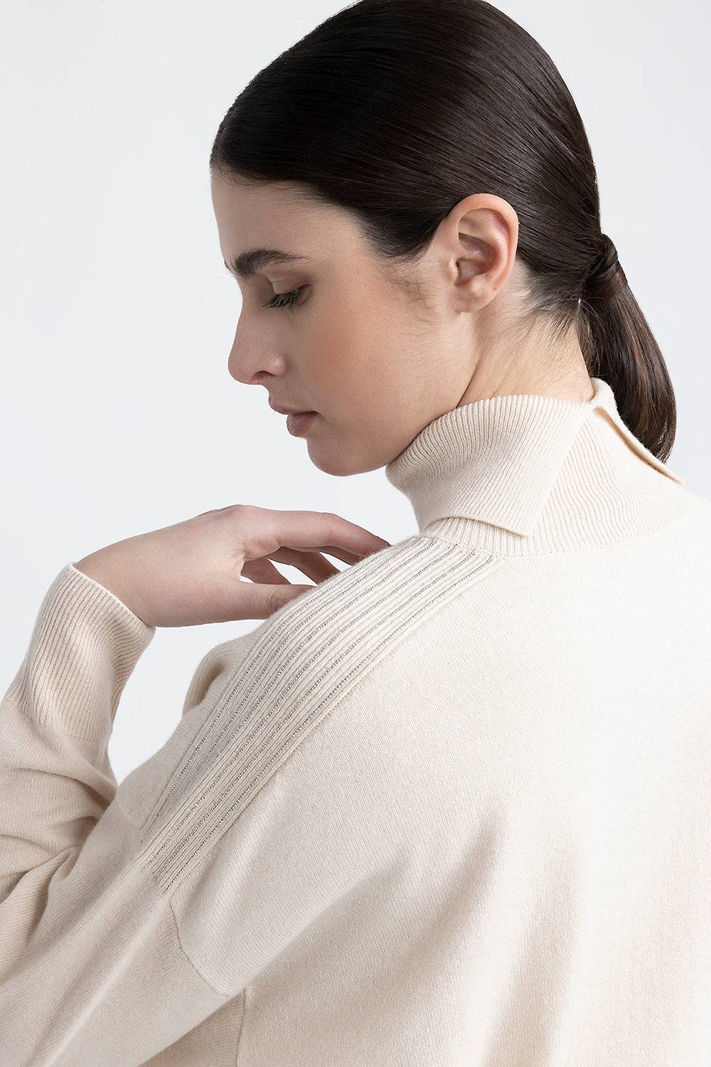 Peserico Maglia collo alto in lana, seta e cashmere Novità