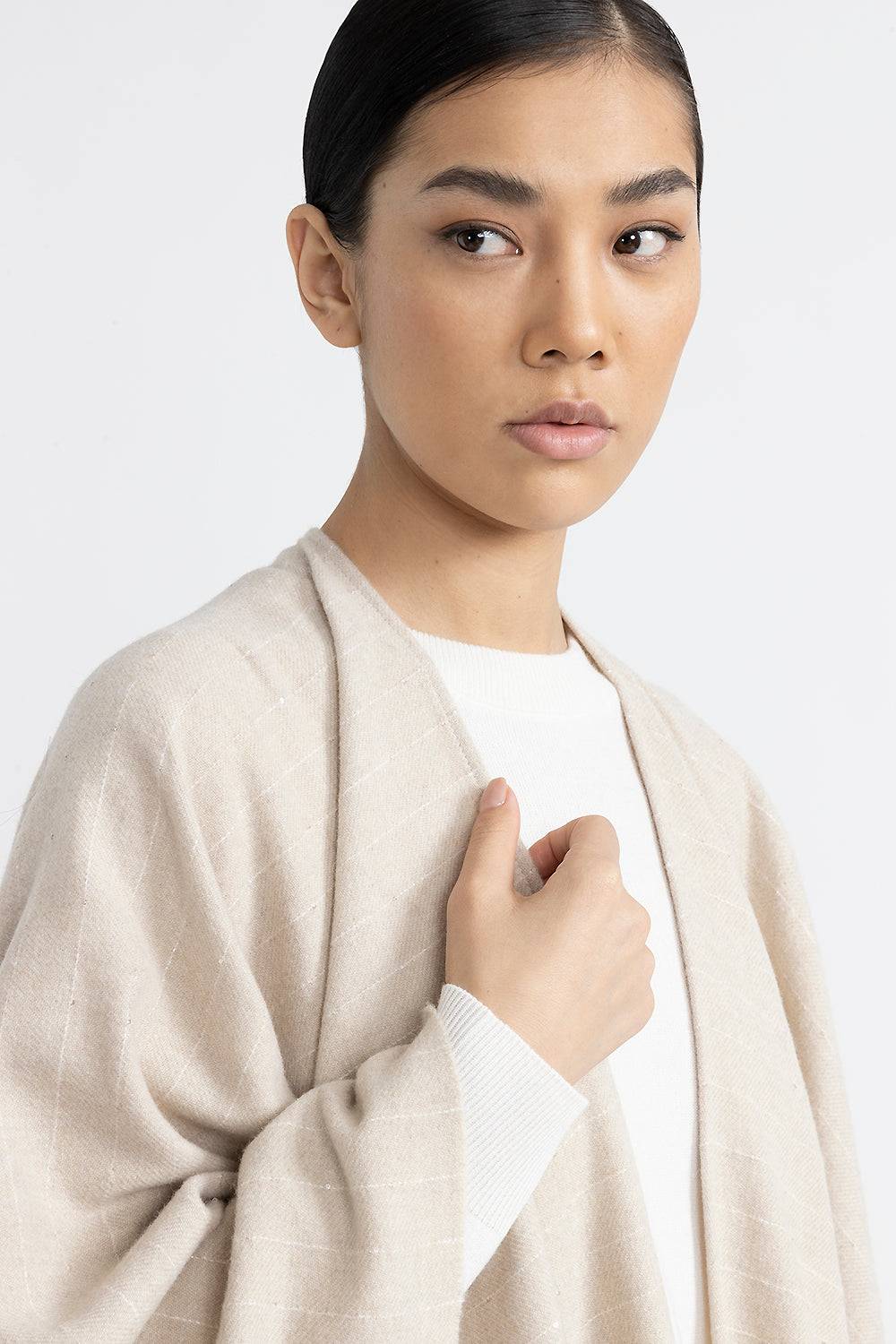 Peserico Mantella in lana, cashmere e paillettes Sconto