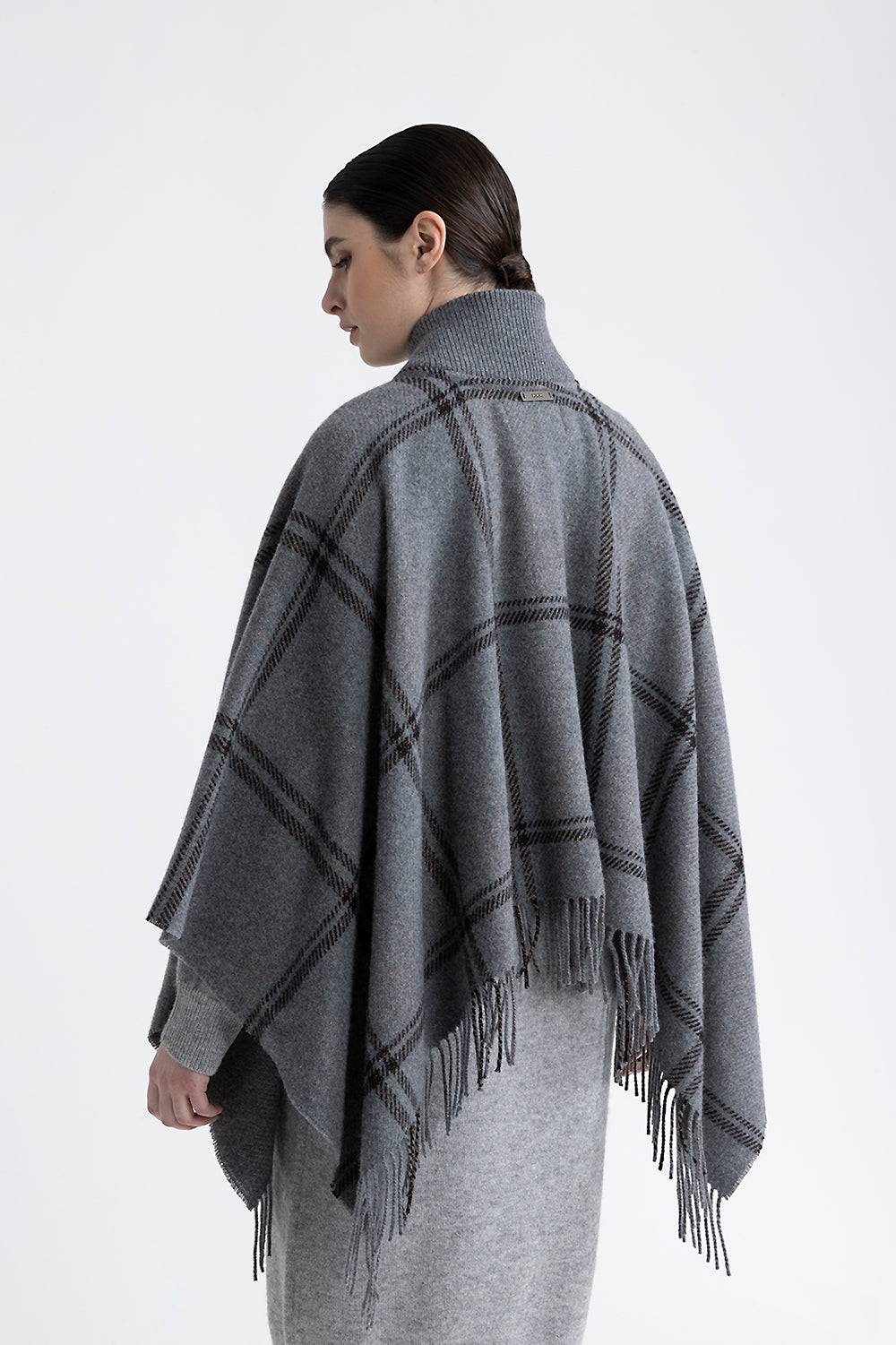 Peserico Poncho in misto lana, cashmere e lurex Vendita Calda