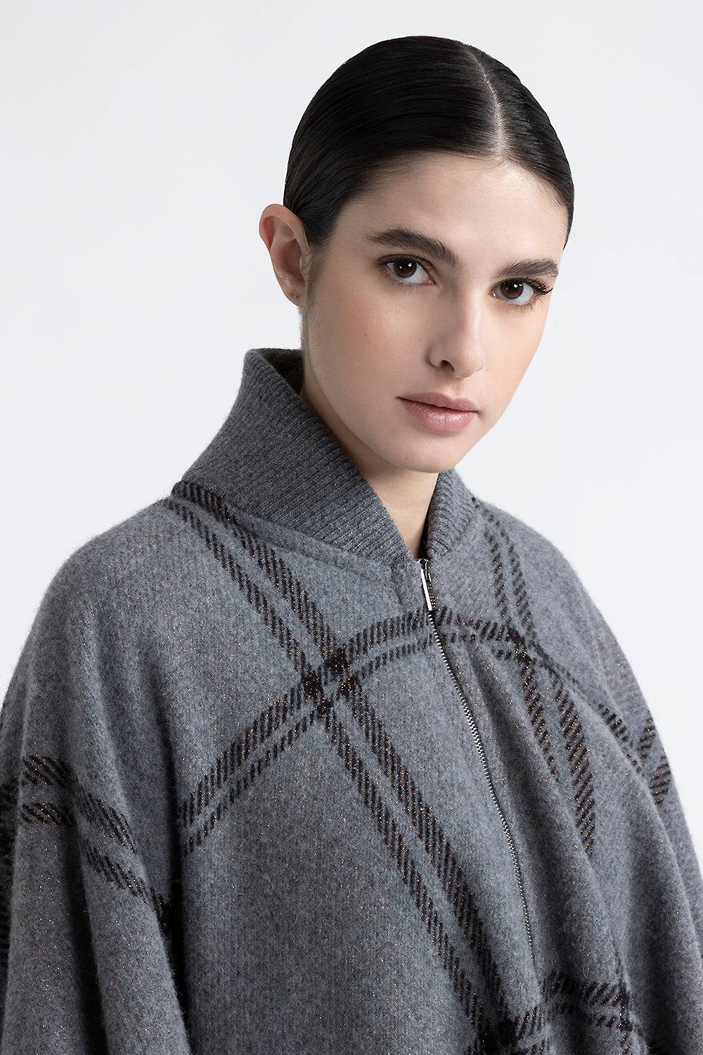 Peserico Poncho in misto lana, cashmere e lurex Vendita Calda