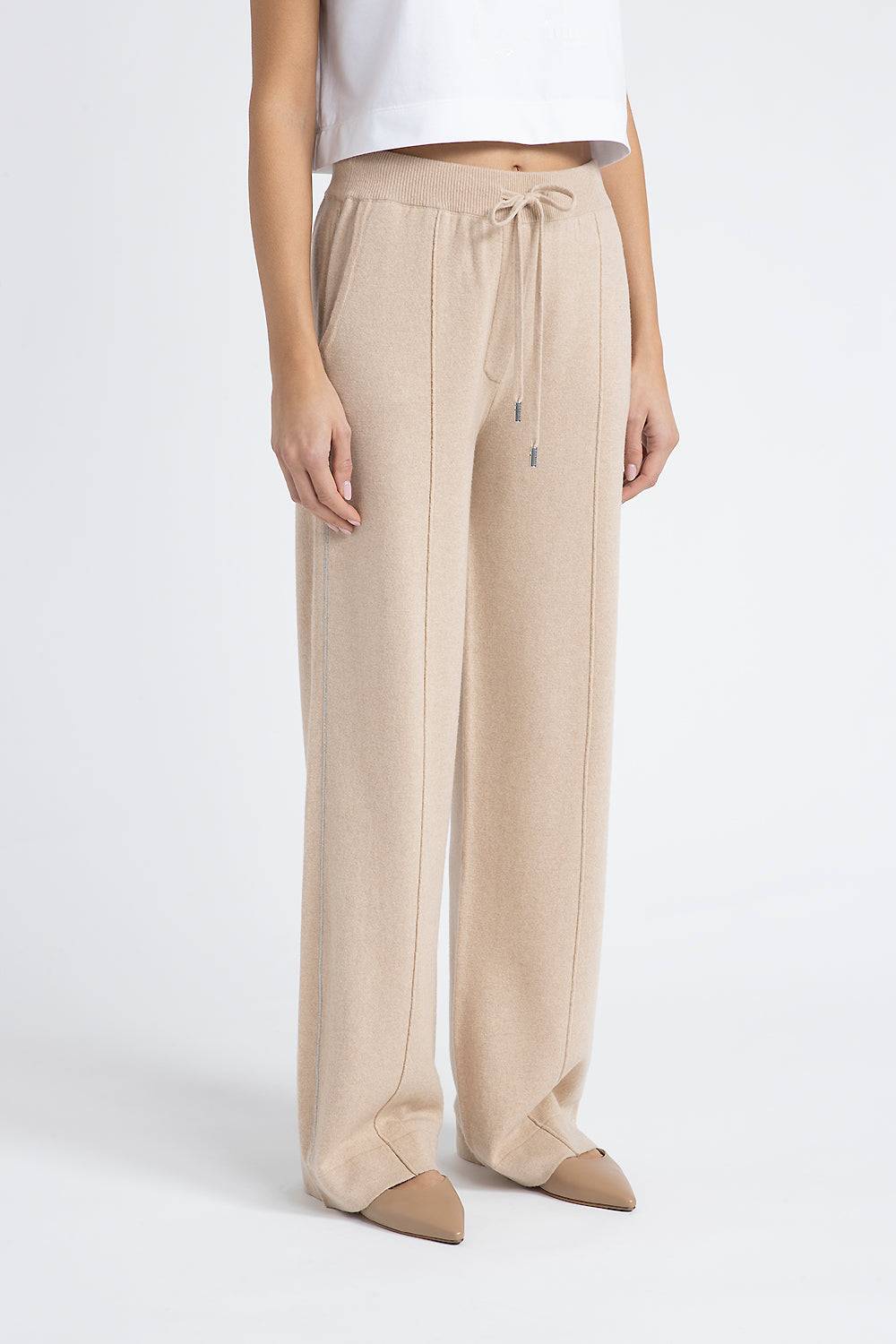 Peserico Pantalone in filato di lana seta cashmere Saldi Di Fabbrica
