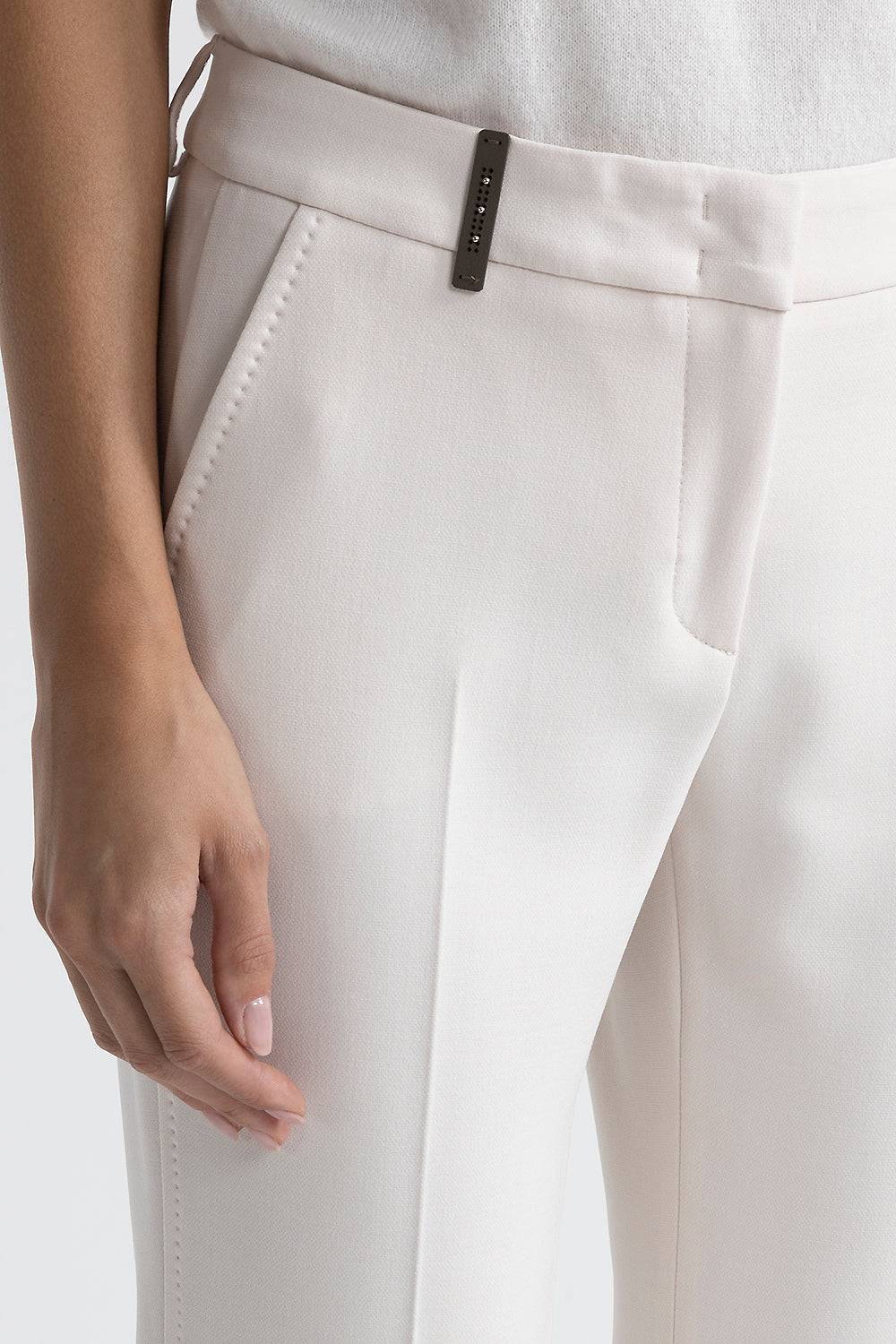 Peserico Pantalone Iconic 4718 in tela doppia di viscosa stretch Vendite Flash