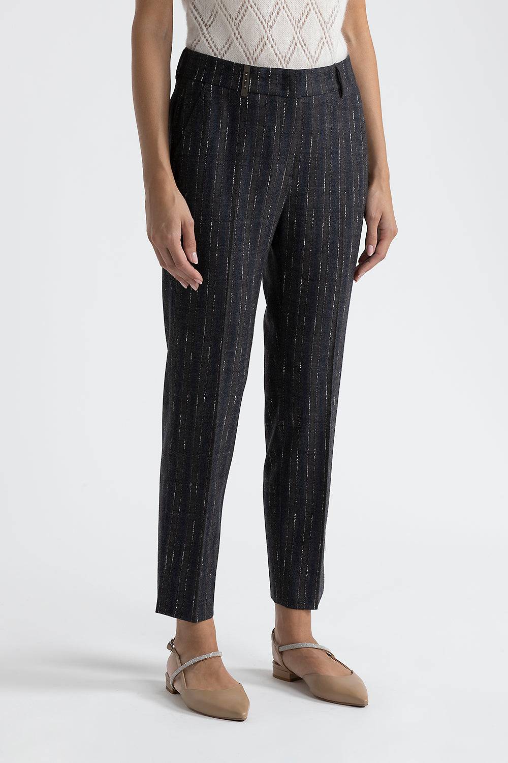 Peserico Pantalone Iconic 4718 in flanella di lana stretch Negozio