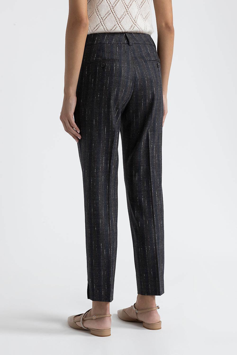 Peserico Pantalone Iconic 4718 in flanella di lana stretch Negozio