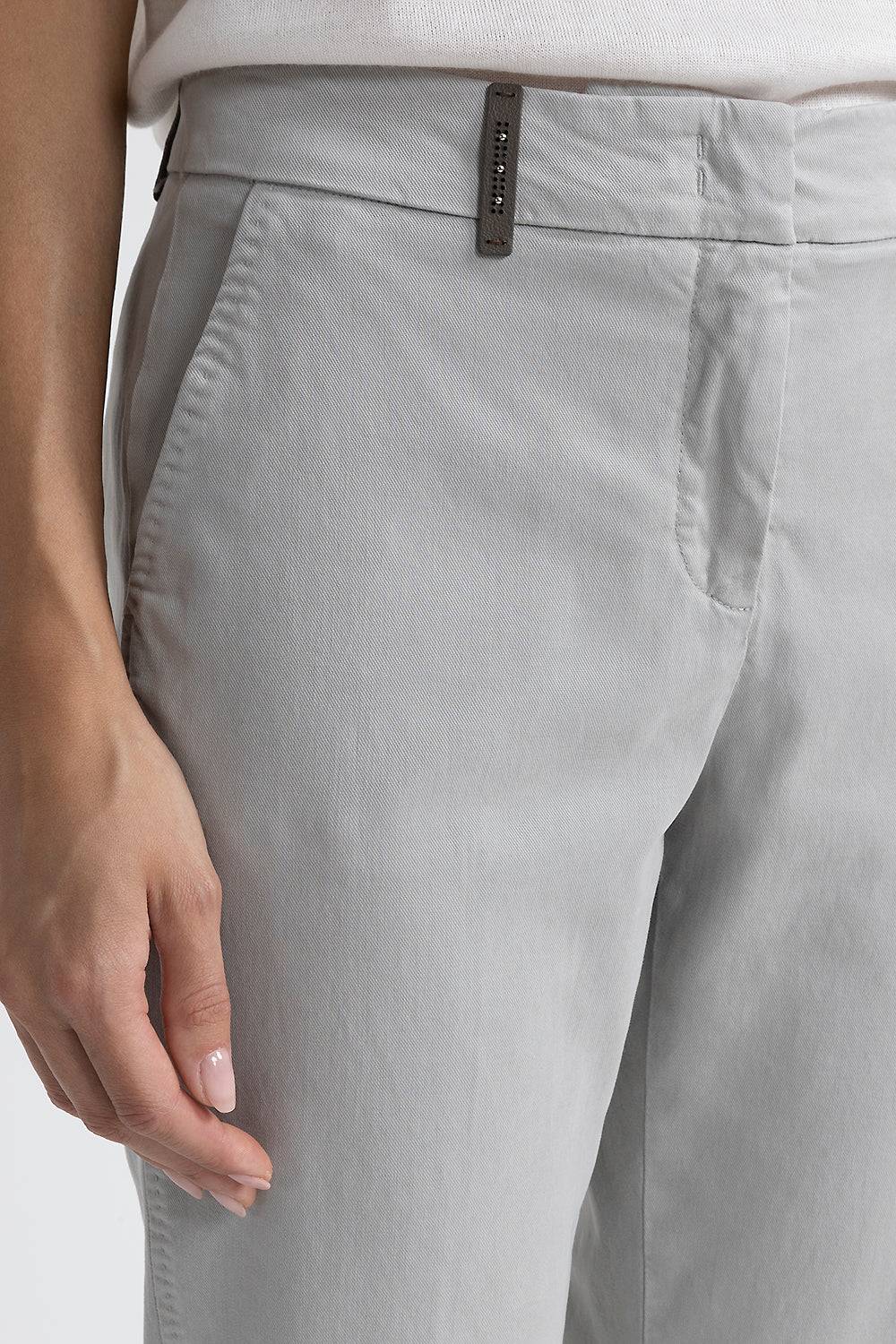 Peserico Pantalone Iconic 4718 in gabardina di cotone seta e tencel Nuova