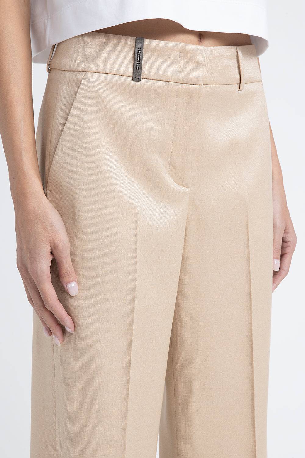 Peserico Pantalone straight in flanella jaspé di lana e viscosa Sconto di tempo limitato