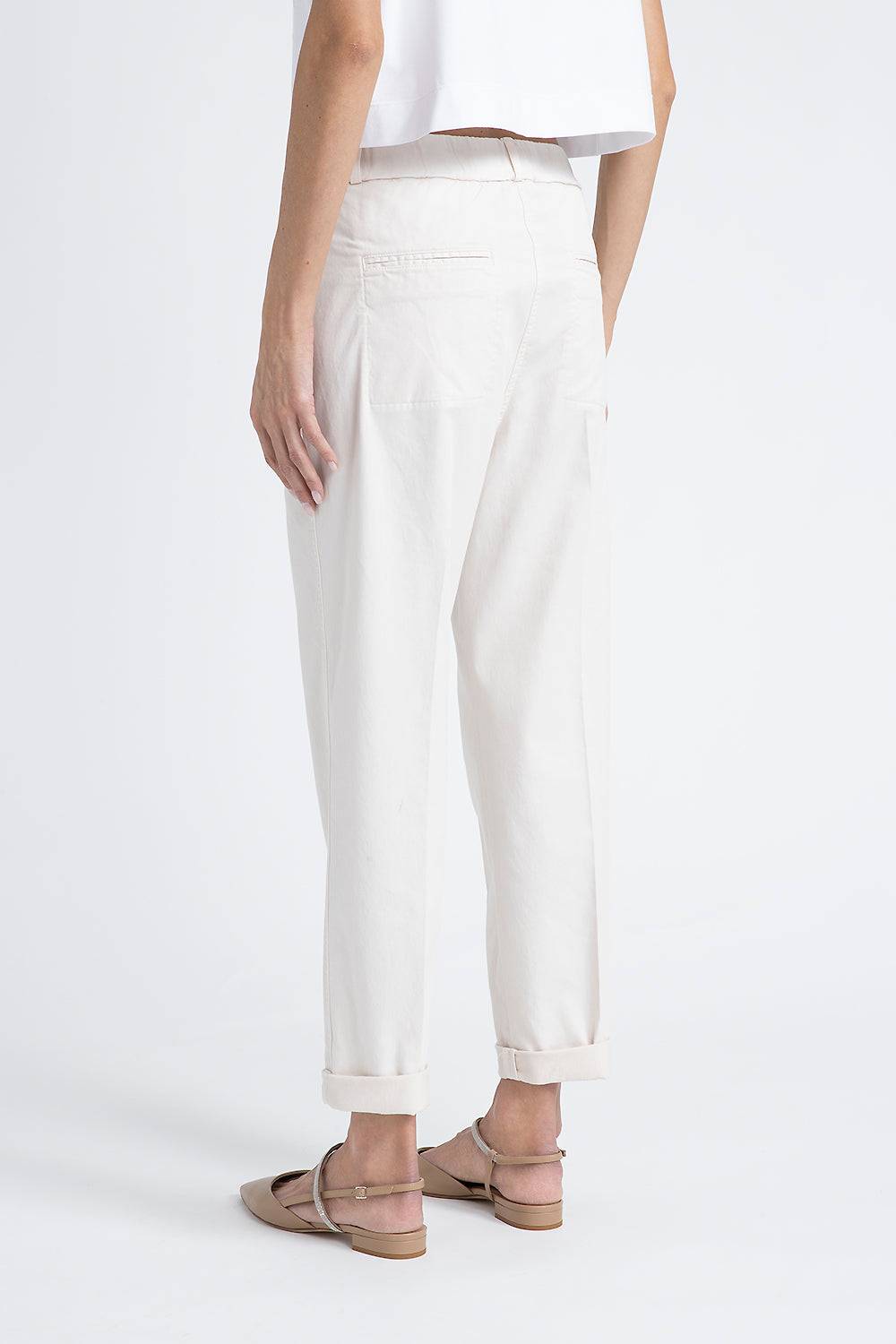 Peserico Pantalone in gabardina di cotone seta tencel Negozio online di fabbrica