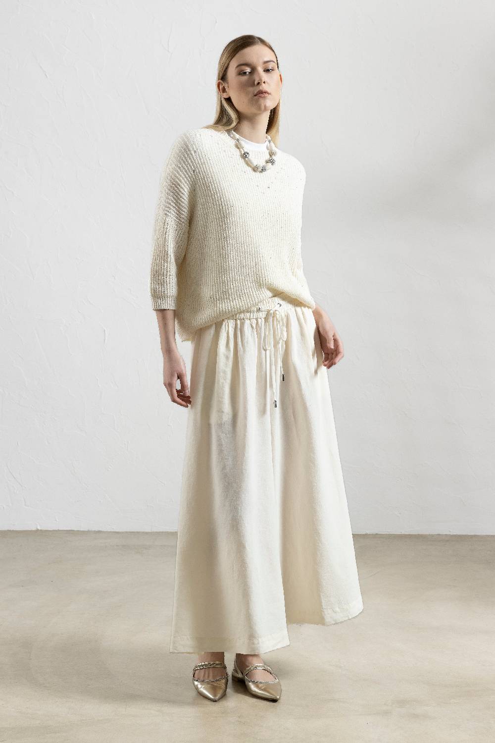 Peserico Pantalone in tela di puro lino Comprare a buon mercato