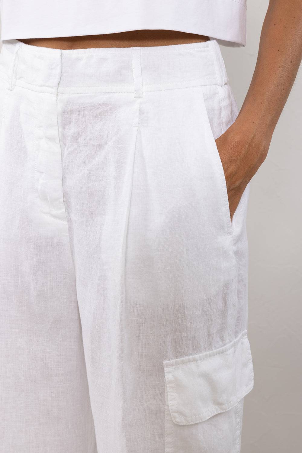 Peserico Pantalone con pinces in puro lino Shopping online