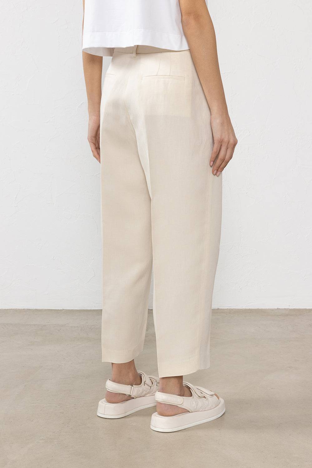 Peserico Pantalone in diagonale tinto filo di lino e viscosa Offerta esclusiva